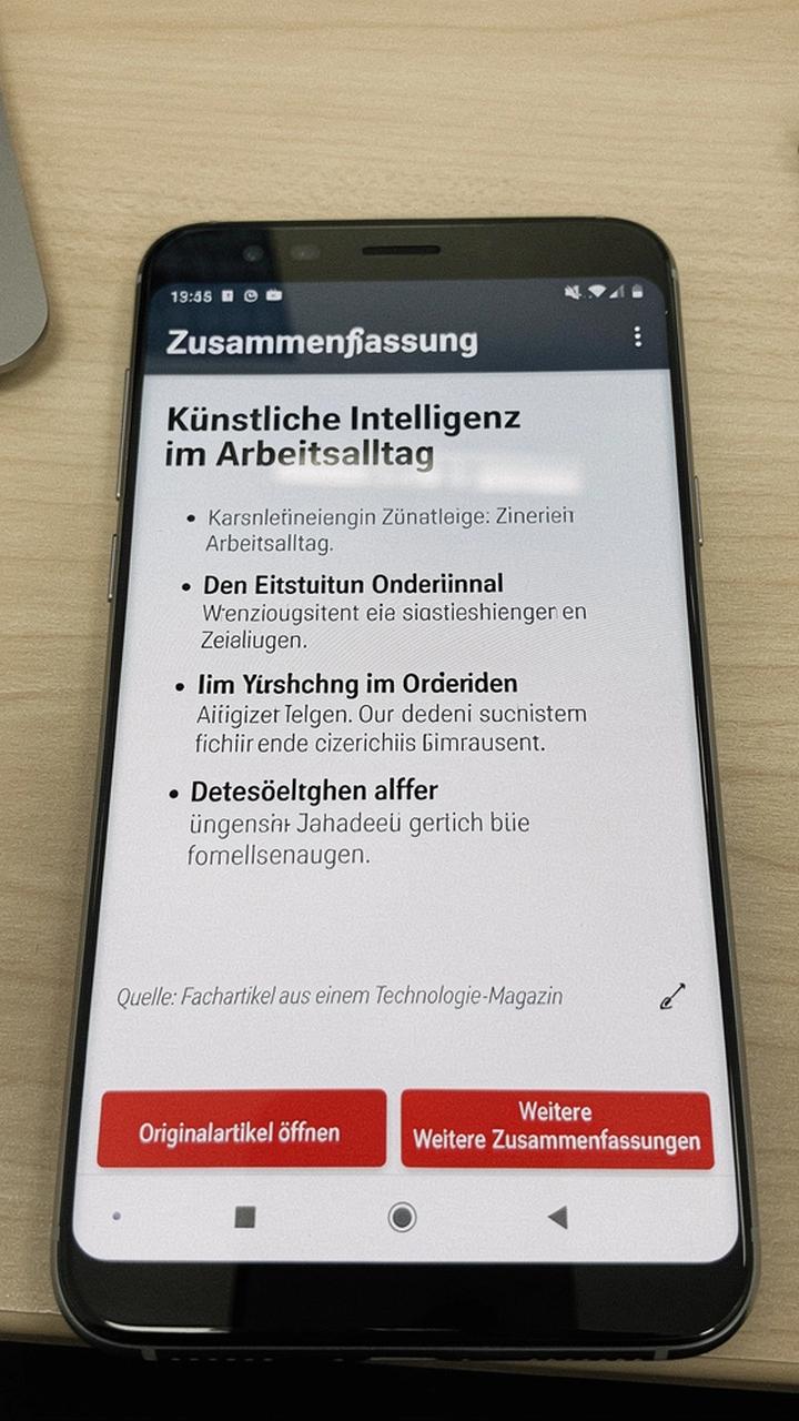 KI-Zusammenfassung eines Artikels mit Kernaussagen